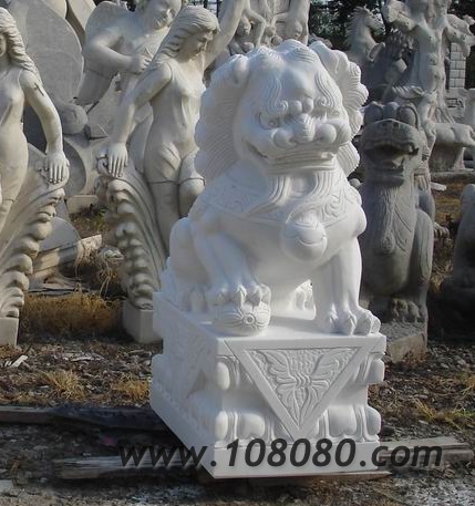 精工漢白玉獅子
